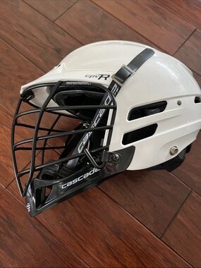 Cascade CPV-R White Lacrosse Helmet with Black Cage